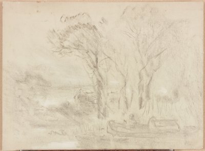 Landscape with Boat and Figures by William James Muller